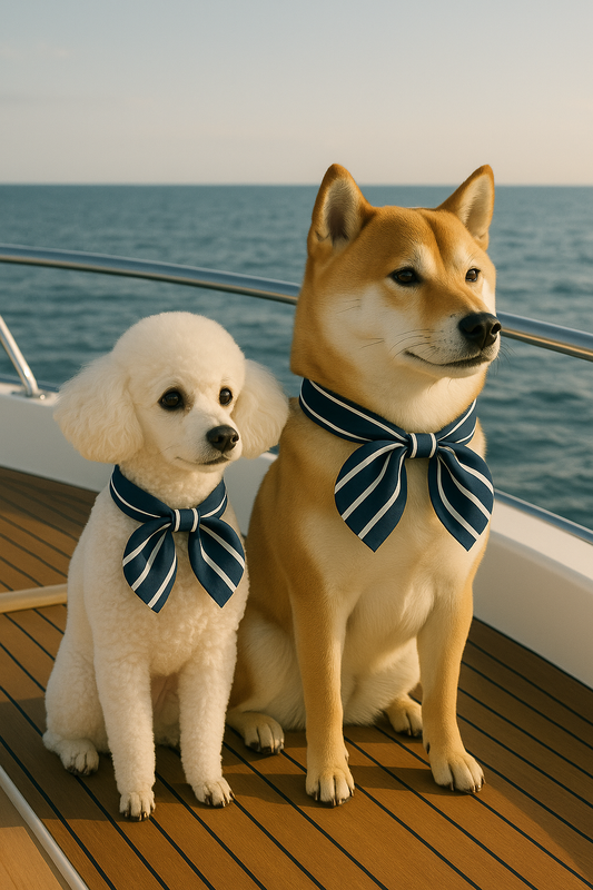 Dog Sailor Blue Scarf Breton
