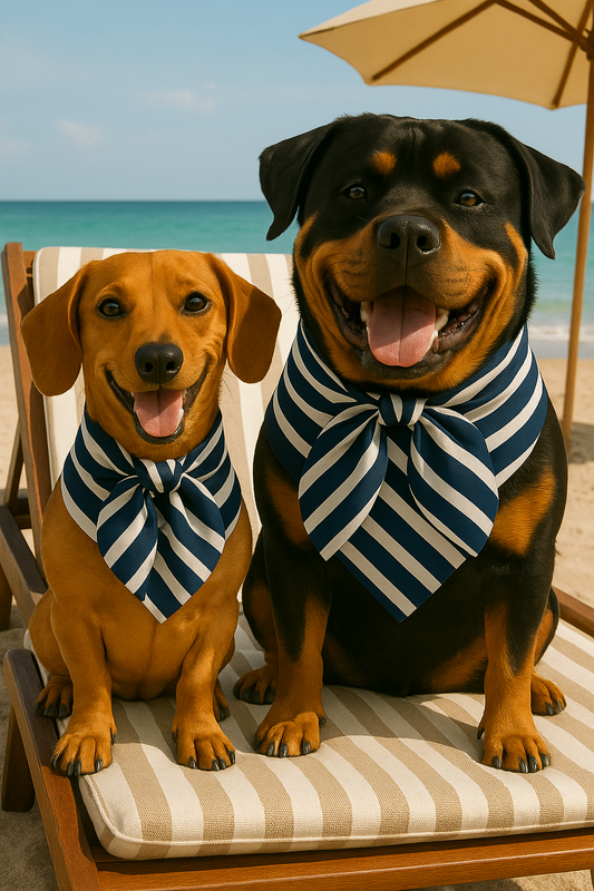 Dog Bandana Marin Bleu Stripes Breton