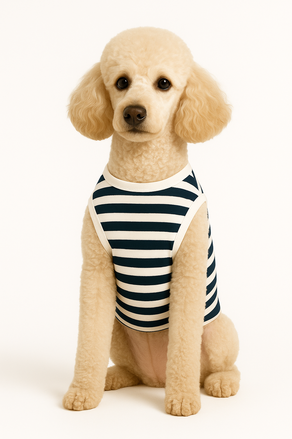 Marinière Dog T-shirt Top Short Sleeves Marine Breton