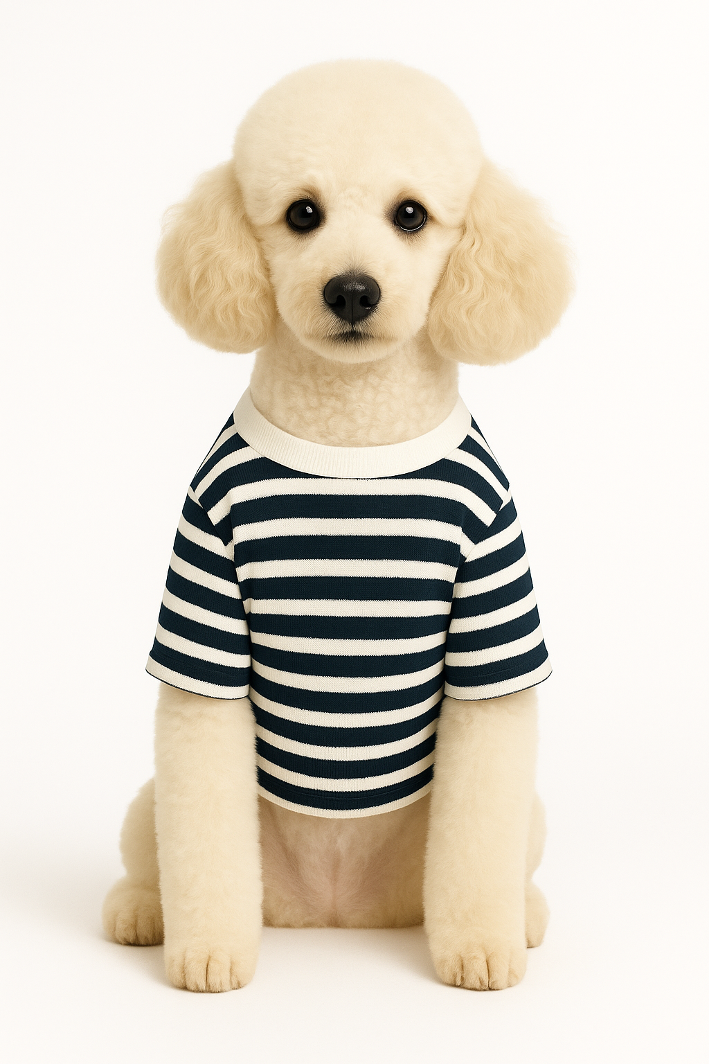 Polo pour chien version élégante en coton doux et confortable avec bordures colorées sur le cou