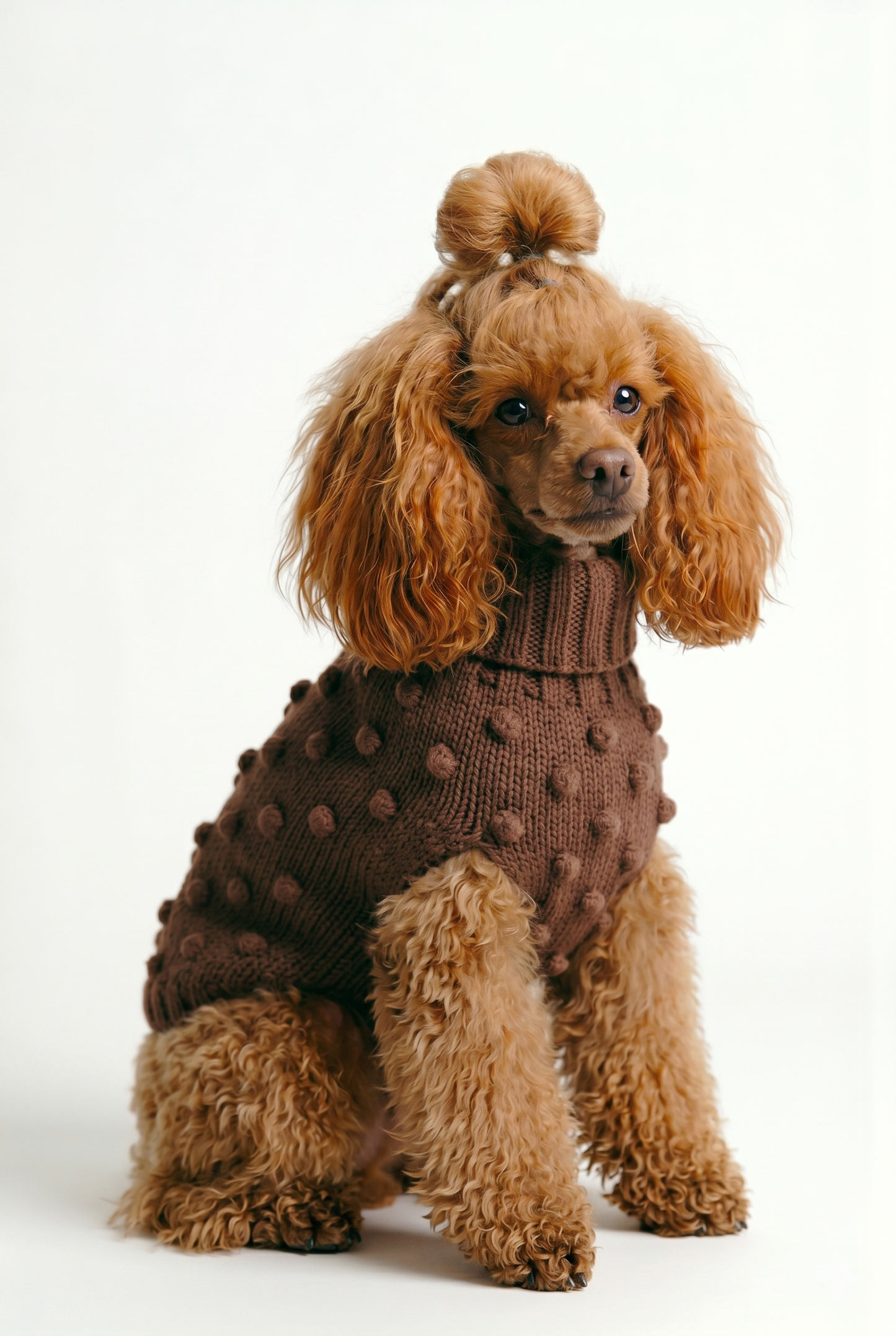 Dots sweater, brown polka dot on dog