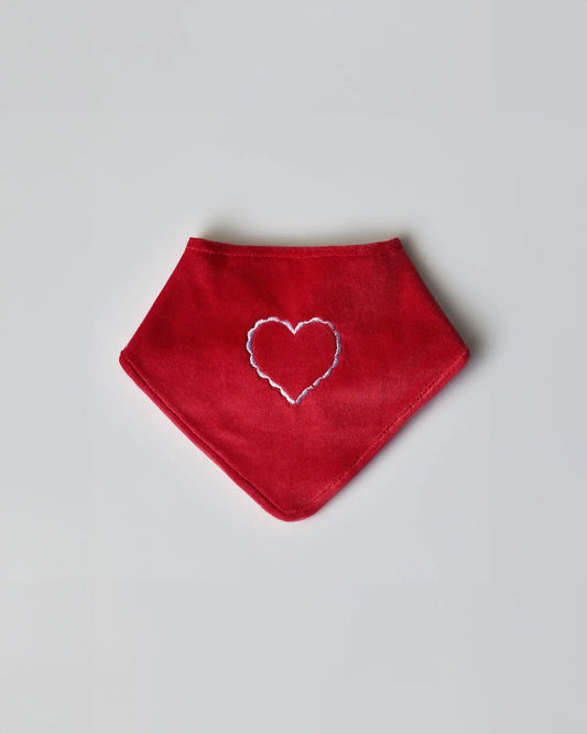 Bandana Chien Red Embroidery Coton Gots Colette et Gastón 
