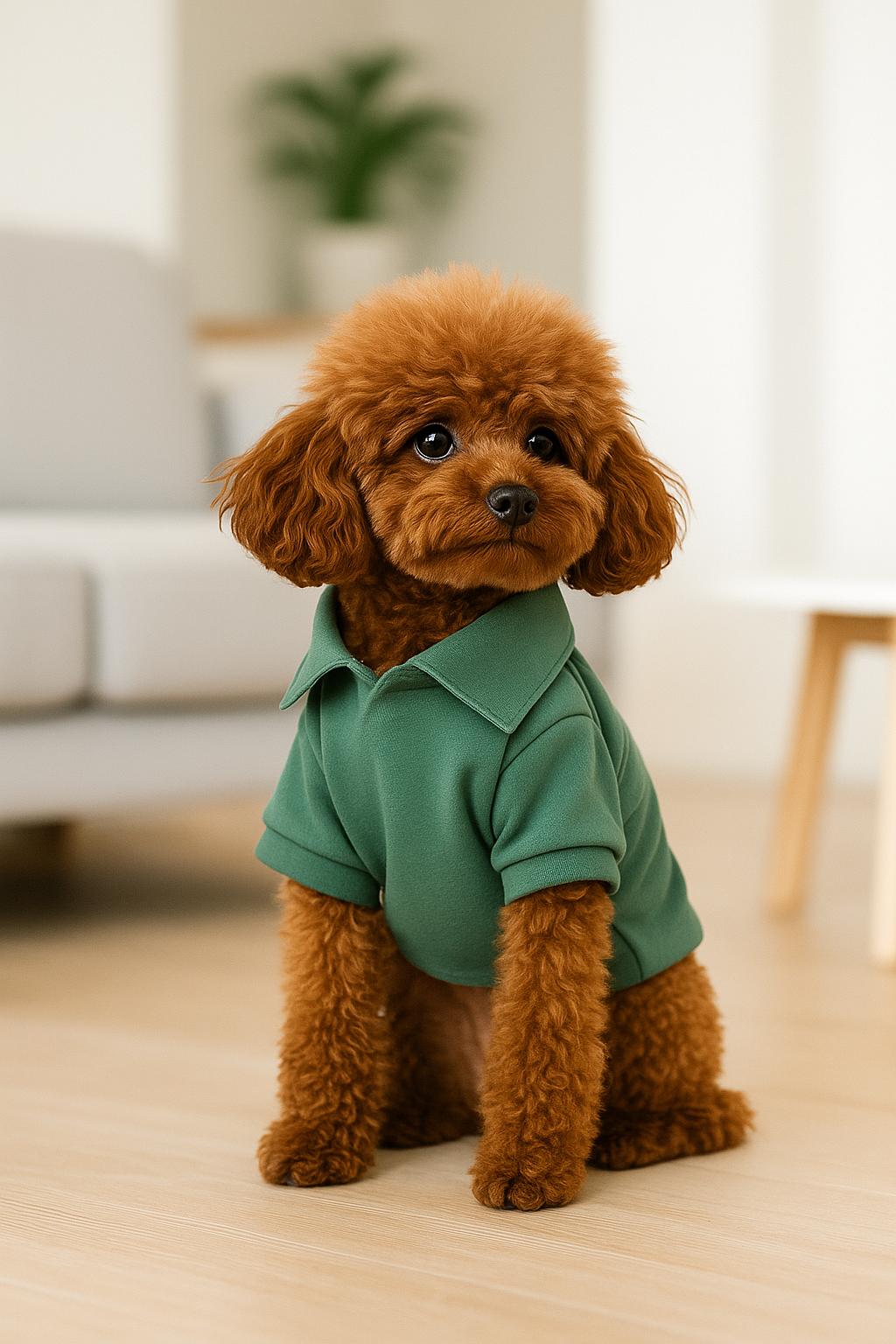 Luxury dog polo in solid colour — The Serine Top by Colette et Gastón, made in Paris.