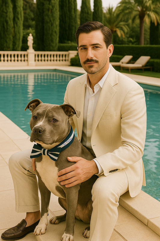 Dog Scarf Bleu Stripes Breton