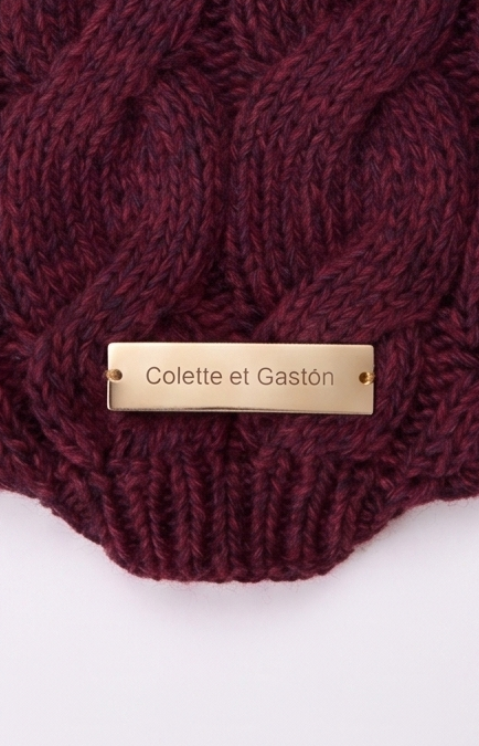 burgundy melange knitted dog sweater on a white background